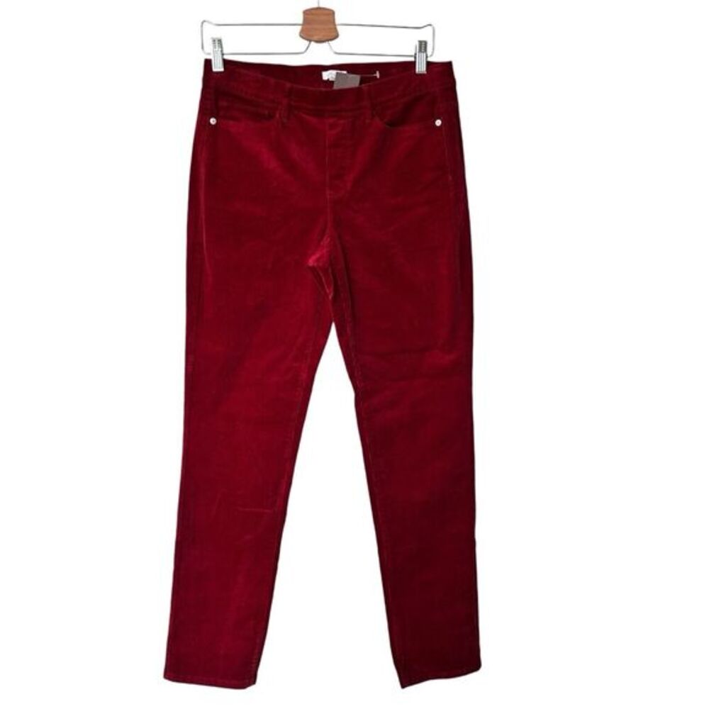 NWT J.Jill Corduroy‎ S in Garnet straight legs cotton pants